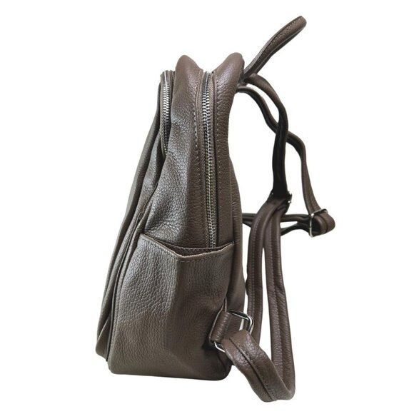 Ivan Troy Anta Gray Women\'s Italian Leather Outdoor Travel Bag Zipper Backpack main image 8